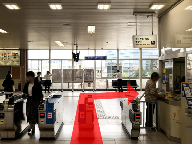 猪名寺駅からのルート