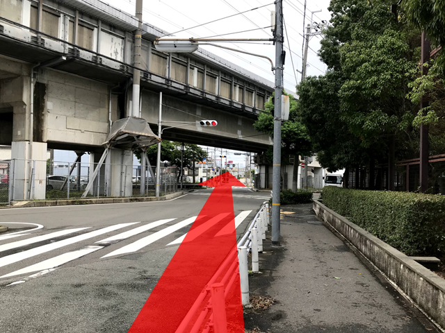 猪名寺駅からのルート